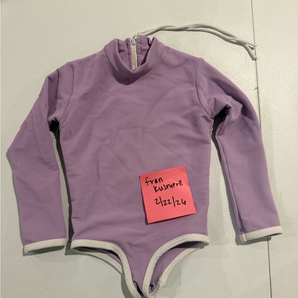 LainSnow Lilac Bodysuit with White Accents